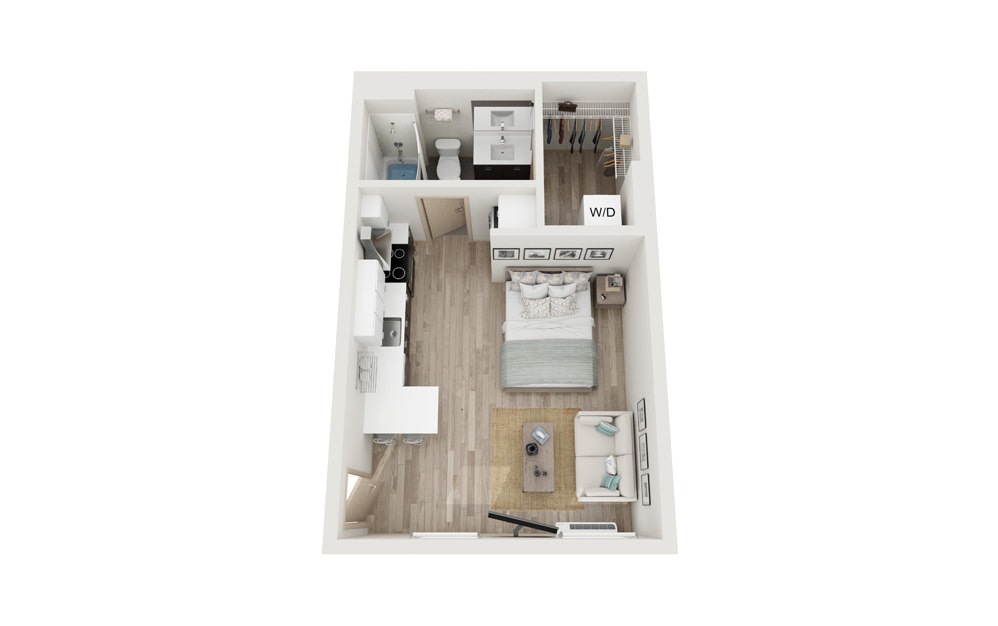 Studio 1 Bath Floorplan