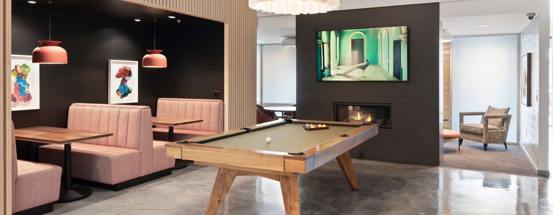Gameroom with billiards lounge