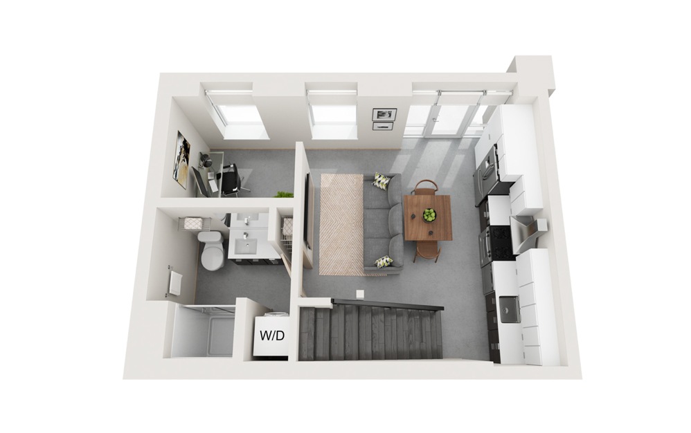 Loft 1 1 Bed 1 Bath Floorplan